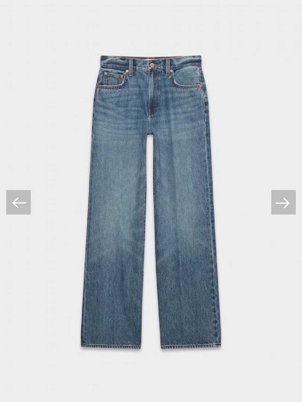 Denim Forum The Farrah Hi-Rise Wide in Medium Blue Wash